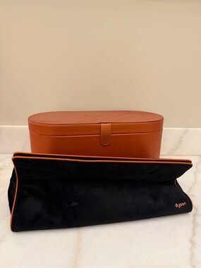 Dyson Black Pouch with Orange Trim and Tan Oval Case